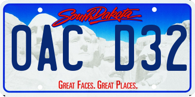 SD license plate 0ACD32