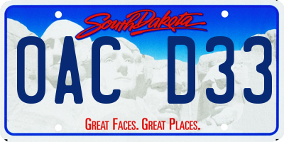 SD license plate 0ACD33