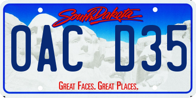 SD license plate 0ACD35