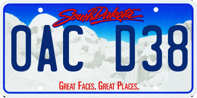 SD license plate 0ACD38