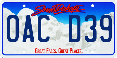 SD license plate 0ACD39