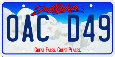 SD license plate 0ACD49