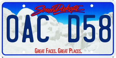 SD license plate 0ACD58