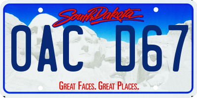 SD license plate 0ACD67