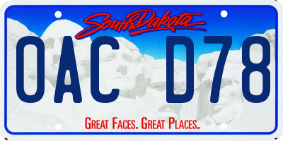 SD license plate 0ACD78