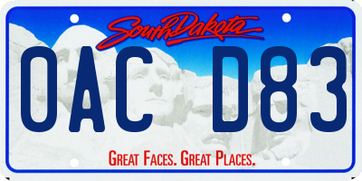 SD license plate 0ACD83