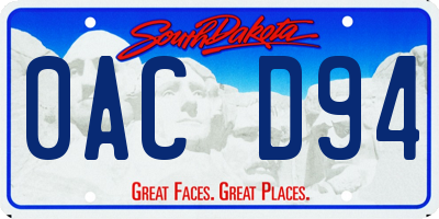 SD license plate 0ACD94