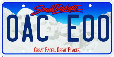 SD license plate 0ACE00
