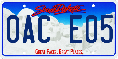 SD license plate 0ACE05