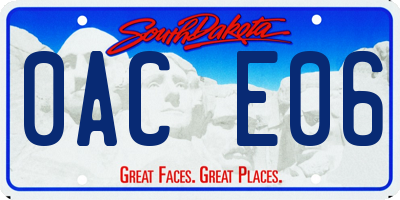 SD license plate 0ACE06