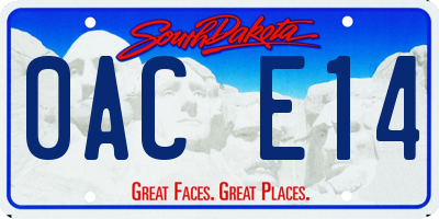 SD license plate 0ACE14