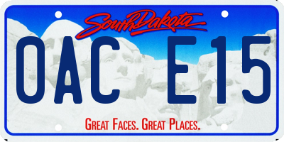 SD license plate 0ACE15