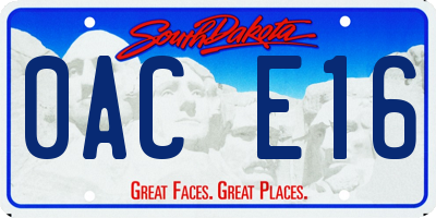 SD license plate 0ACE16