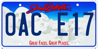 SD license plate 0ACE17
