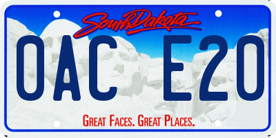 SD license plate 0ACE20