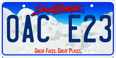 SD license plate 0ACE23