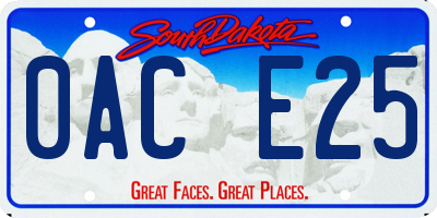 SD license plate 0ACE25