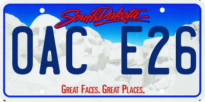 SD license plate 0ACE26