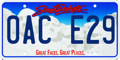 SD license plate 0ACE29