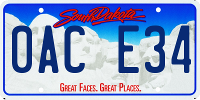 SD license plate 0ACE34