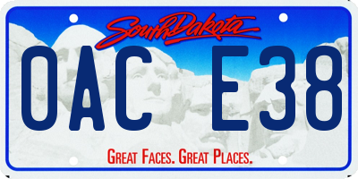 SD license plate 0ACE38