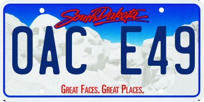 SD license plate 0ACE49