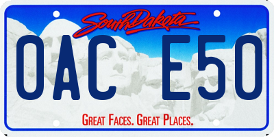 SD license plate 0ACE50