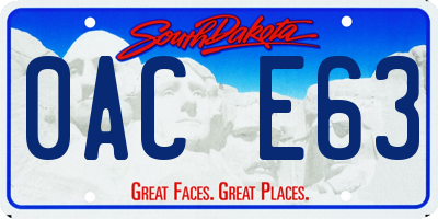 SD license plate 0ACE63