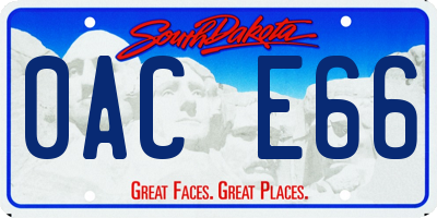 SD license plate 0ACE66