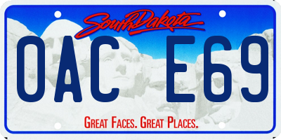 SD license plate 0ACE69