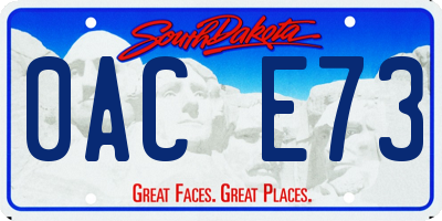 SD license plate 0ACE73