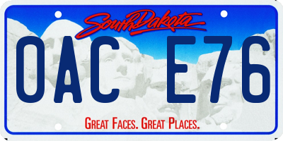 SD license plate 0ACE76