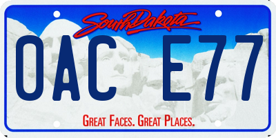 SD license plate 0ACE77
