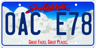 SD license plate 0ACE78