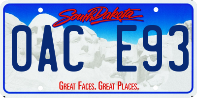 SD license plate 0ACE93