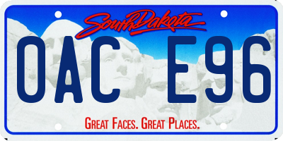SD license plate 0ACE96