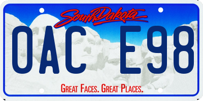 SD license plate 0ACE98