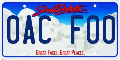 SD license plate 0ACF00