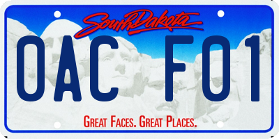 SD license plate 0ACF01