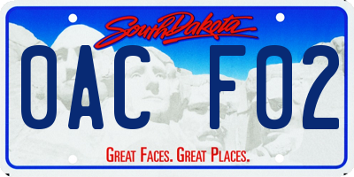SD license plate 0ACF02