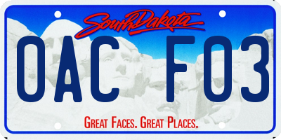 SD license plate 0ACF03