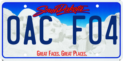 SD license plate 0ACF04