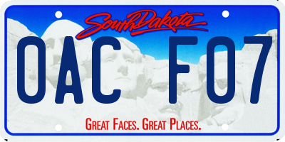 SD license plate 0ACF07