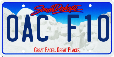 SD license plate 0ACF10