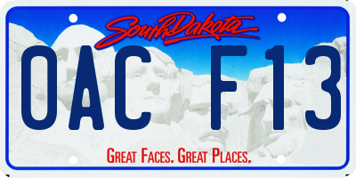 SD license plate 0ACF13