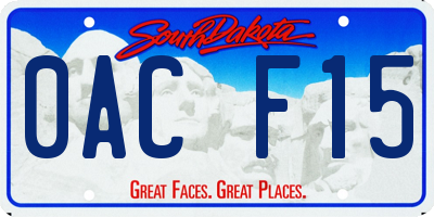 SD license plate 0ACF15