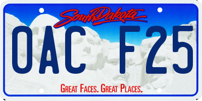 SD license plate 0ACF25