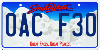 SD license plate 0ACF30