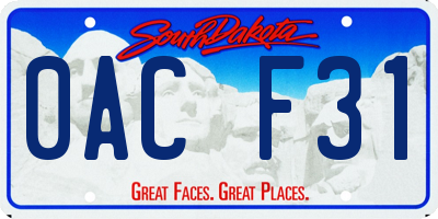 SD license plate 0ACF31