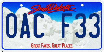 SD license plate 0ACF33